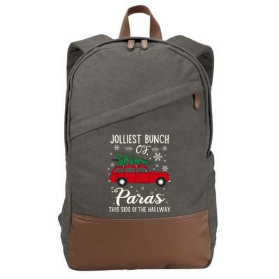 Jolliest Bunch Of Paras This Side Of The Hallway Xmas Cotton Canvas Backpack