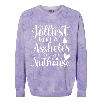 Jolliest Bunch Of Merry Folks Colorblast Crewneck Sweatshirt