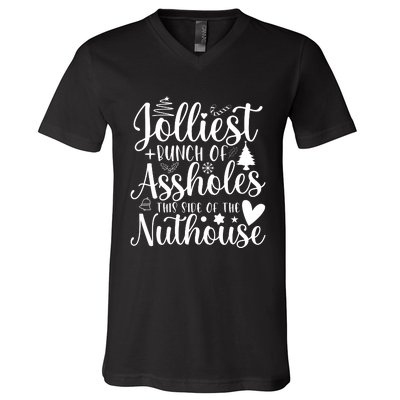 Jolliest Bunch Of Merry Folks V-Neck T-Shirt