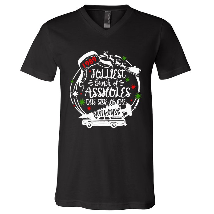 Jolliest Bunch Of Assholes This Side Of The Nut House Xmas  V-Neck T-Shirt