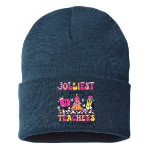 Jolliest Bunch Of Teachers This Side Of The Playground Xmas Sustainable Knit Beanie