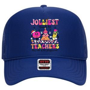 Jolliest Bunch Of Teachers This Side Of The Playground Xmas High Crown Mesh Back Trucker Hat