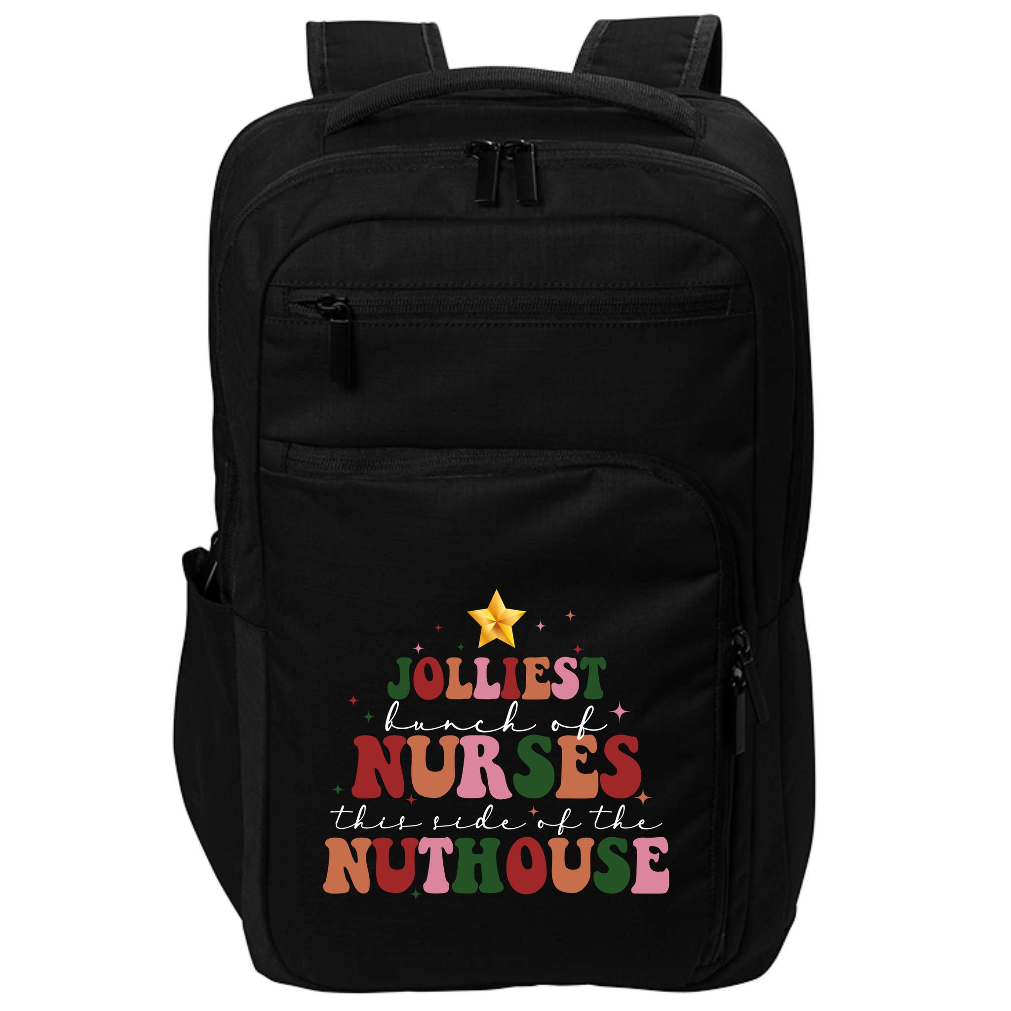 Jolliest Bunch Of Nurses Christmas Holiday Impact Tech Backpack