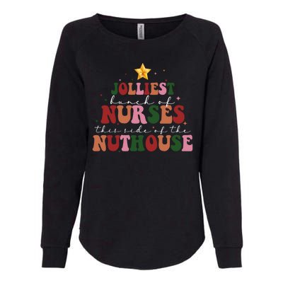 Jolliest Bunch Of Nurses Christmas Holiday Womens California Wash Sweatshirt