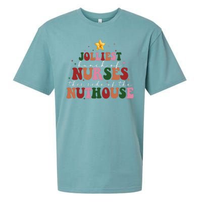 Jolliest Bunch Of Nurses Christmas Holiday Sueded Cloud Jersey T-Shirt