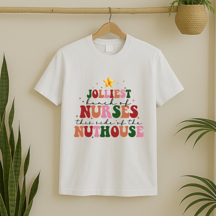 Jolliest Bunch Of Nurses Christmas Holiday T-Shirt