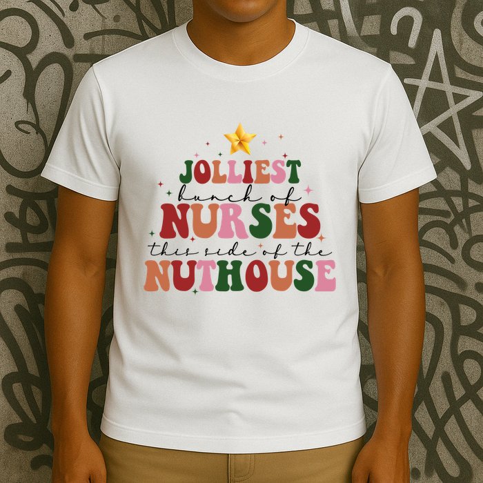 Jolliest Bunch Of Nurses Christmas Holiday T-Shirt