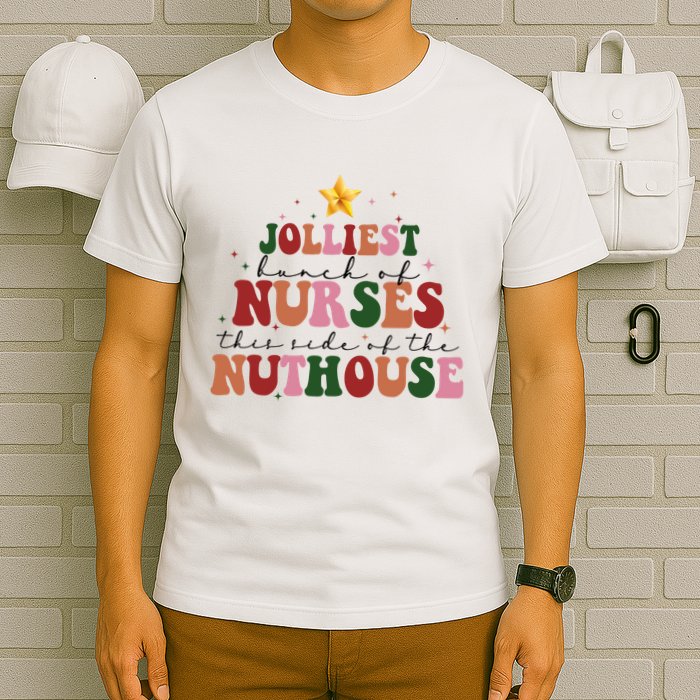 Jolliest Bunch Of Nurses Christmas Holiday T-Shirt