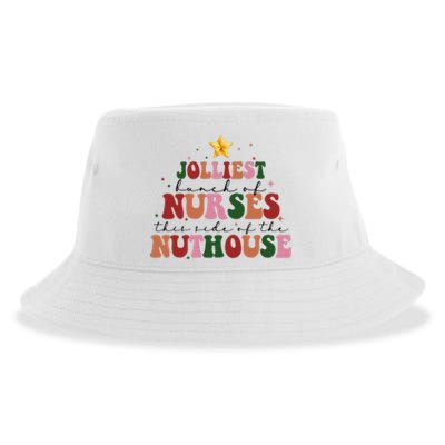 Jolliest Bunch Of Nurses Christmas Holiday Sustainable Bucket Hat