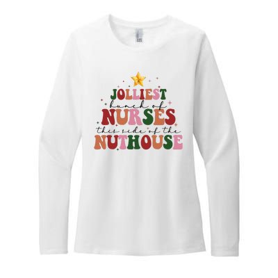 Jolliest Bunch Of Nurses Christmas Holiday Womens CVC Long Sleeve Shirt