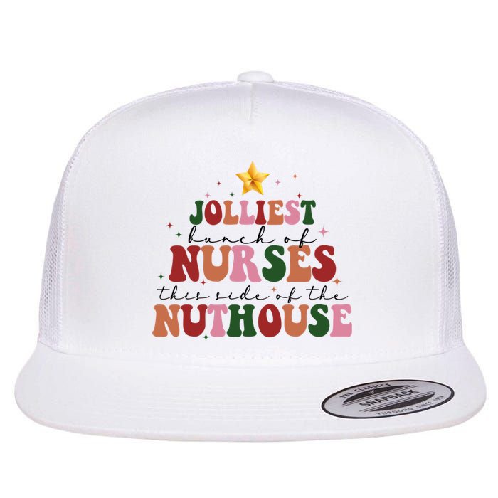 Jolliest Bunch Of Nurses Christmas Holiday Flat Bill Trucker Hat