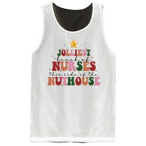 Jolliest Bunch Of Nurses Christmas Holiday Mesh Reversible Basketball Jersey Tank