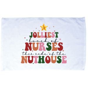 Jolliest Bunch Of Nurses Christmas Holiday Microfiber Hand Towel