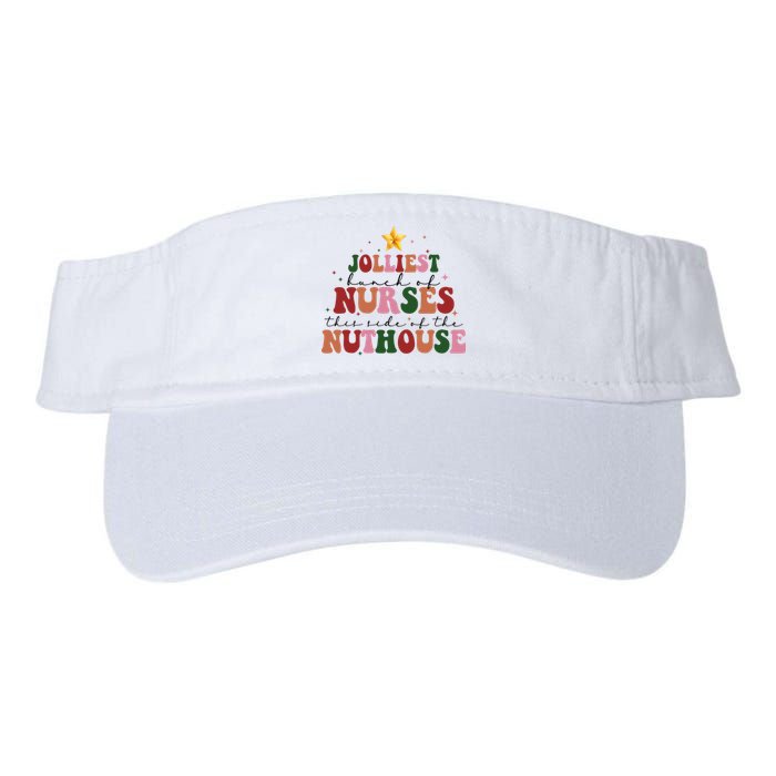 Jolliest Bunch Of Nurses Christmas Holiday Valucap Bio-Washed Visor