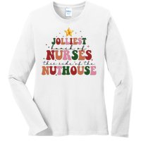 Jolliest Bunch Of Nurses Christmas Holiday Ladies Long Sleeve Shirt