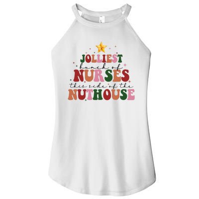 Jolliest Bunch Of Nurses Christmas Holiday Women's Perfect Tri Rocker Tank