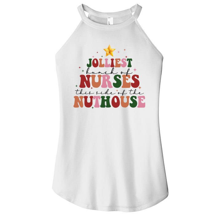 Jolliest Bunch Of Nurses Christmas Holiday Women's Perfect Tri Rocker Tank