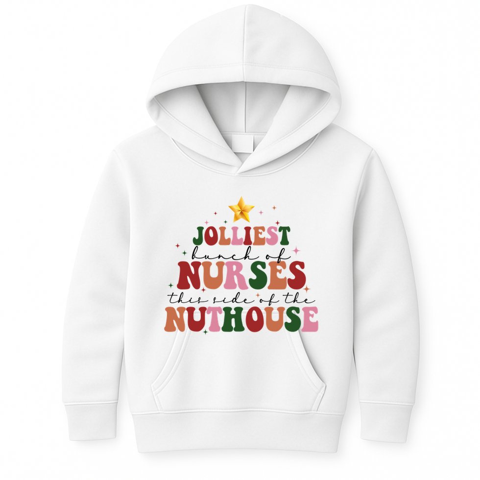 Jolliest Bunch Of Nurses Christmas Holiday Kids Hoodie