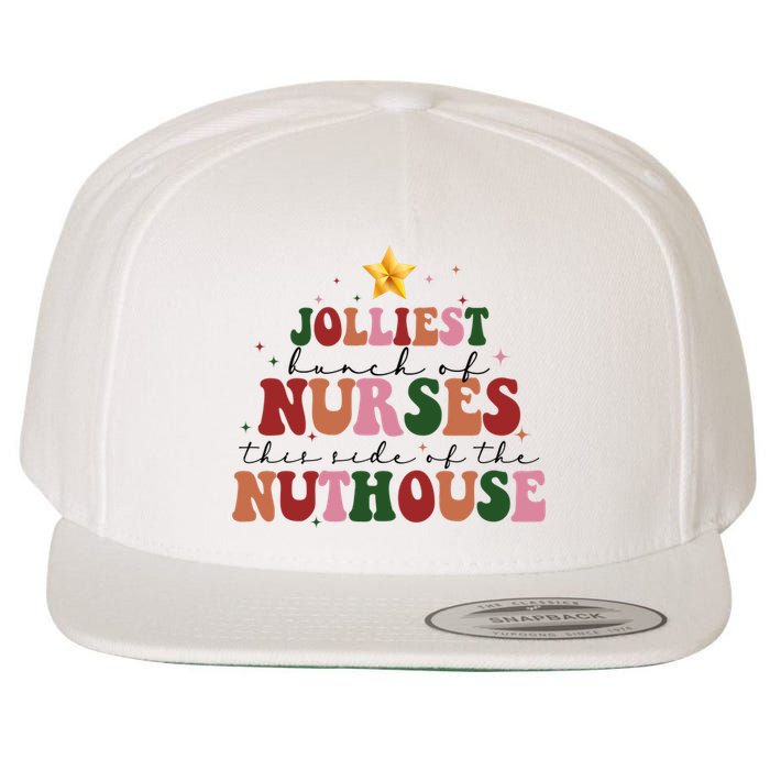 Jolliest Bunch Of Nurses Christmas Holiday Wool Snapback Cap