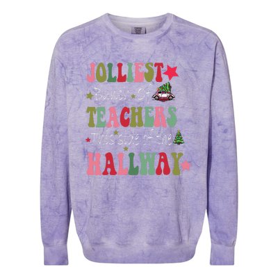 Jolliest Bunch Of Teachers This Side Of The Hallway Colorblast Crewneck Sweatshirt