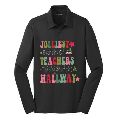 Jolliest Bunch Of Teachers This Side Of The Hallway Silk Touch Performance Long Sleeve Polo