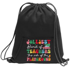 Jolliest Bunch Of Teachers This Side Of The Playground Xmas Sweatshirt Cinch Pack Bag