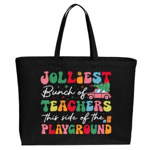 Jolliest Bunch Of Teachers This Side Of The Playground Xmas Cotton Canvas Jumbo Tote