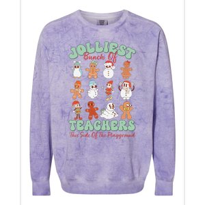 Jolliest Bunch Of Teachers This Side Of The Playground Xmas Colorblast Crewneck Sweatshirt