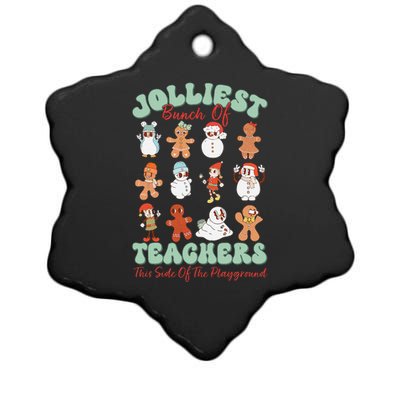 Jolliest Bunch Of Teachers This Side Of The Playground Xmas Ceramic Star Ornament