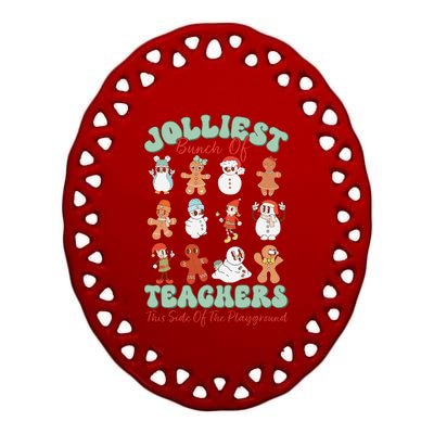 Jolliest Bunch Of Teachers This Side Of The Playground Xmas Ceramic Oval Ornament