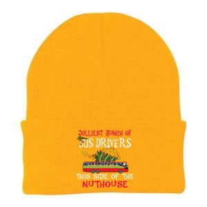 Jolliest Bunch Of Bus Drivers This Side Of The Nuthouse Merry Christmas Knit Cap Winter Beanie