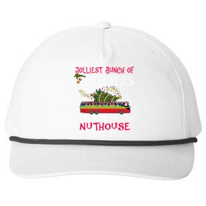 Jolliest Bunch Of Bus Drivers This Side Of The Nuthouse Merry Christmas Snapback Five-Panel Rope Hat