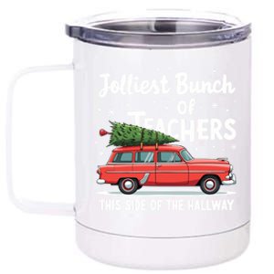 Jolliest Bunch Of Teachers This Side Of The Hallway Xmas 12 oz Stainless Steel Tumbler Cup