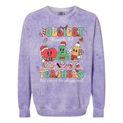 Jolliest Bunch Of Teachers This Side Of The Playground Xmas Colorblast Crewneck Sweatshirt