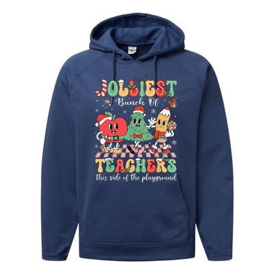 Jolliest Bunch Of Teachers This Side Of The Playground Xmas Performance Fleece Hoodie