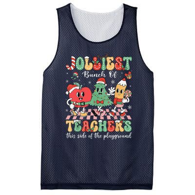 Jolliest Bunch Of Teachers This Side Of The Playground Xmas Mesh Reversible Basketball Jersey Tank