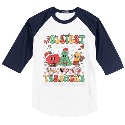 Jolliest Bunch Of Teachers This Side Of The Playground Xmas Baseball Sleeve Shirt