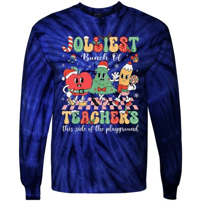 Jolliest Bunch Of Teachers This Side Of The Playground Xmas Tie-Dye Long Sleeve Shirt