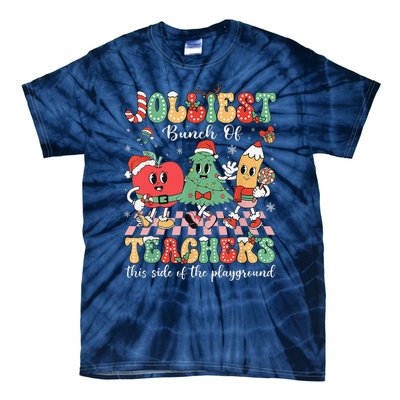 Jolliest Bunch Of Teachers This Side Of The Playground Xmas Tie-Dye T-Shirt