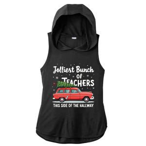 Jolliest Bunch Of Teachers This Side Of The Hallway Xmas Pj Ladies PosiCharge Tri-Blend Wicking Draft Hoodie Tank