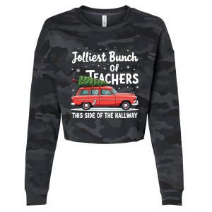 Jolliest Bunch Of Teachers This Side Of The Hallway Xmas Pj Cropped Pullover Crew