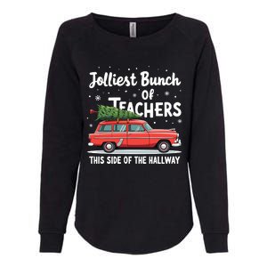 Jolliest Bunch Of Teachers This Side Of The Hallway Xmas Pj Womens California Wash Sweatshirt