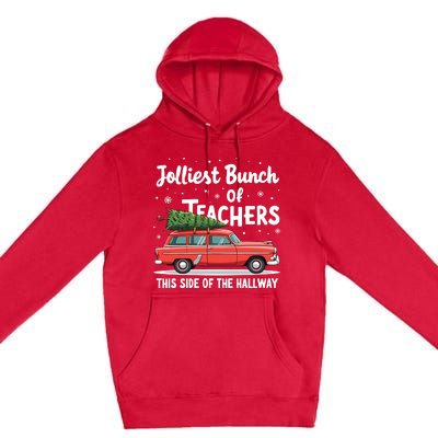 Jolliest Bunch Of Teachers This Side Of The Hallway Xmas Pj Premium Pullover Hoodie