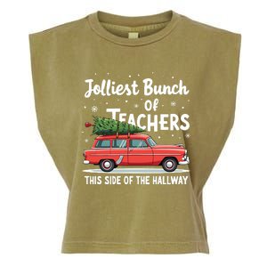 Jolliest Bunch Of Teachers This Side Of The Hallway Xmas Pj Garment-Dyed Women's Muscle Tee