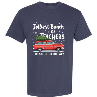 Jolliest Bunch Of Teachers This Side Of The Hallway Xmas Pj Garment-Dyed Heavyweight T-Shirt