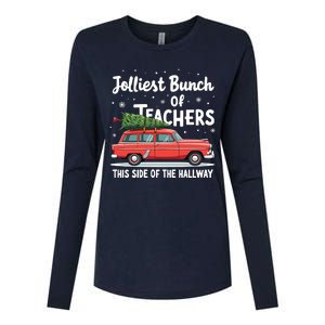 Jolliest Bunch Of Teachers This Side Of The Hallway Xmas Pj Womens Cotton Relaxed Long Sleeve T-Shirt