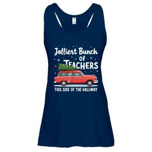 Jolliest Bunch Of Teachers This Side Of The Hallway Xmas Pj Ladies Essential Flowy Tank