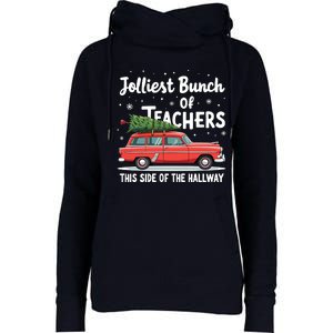 Jolliest Bunch Of Teachers This Side Of The Hallway Xmas Pj Womens Funnel Neck Pullover Hood