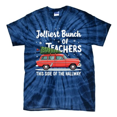 Jolliest Bunch Of Teachers This Side Of The Hallway Xmas Pj Tie-Dye T-Shirt