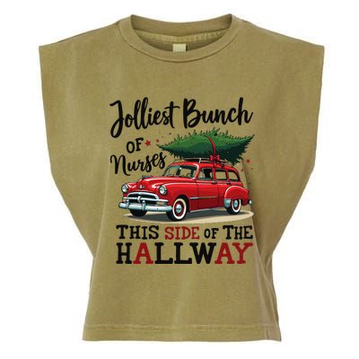 Jolliest Bunch Of Nurses This Side Of The Hallway Funny Xmas Garment-Dyed Women's Muscle Tee